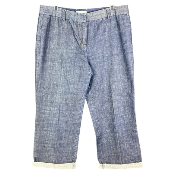 Isaac Mizrahi Wide Leg Cropped Jeans (Size 16) - Picture 1 of 3